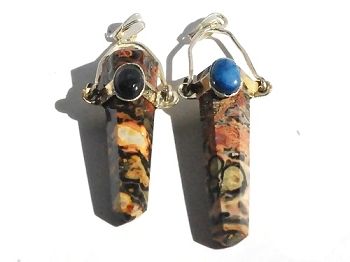 Genuine Brown Agate Faceted Point Pendant with Hanging Bail