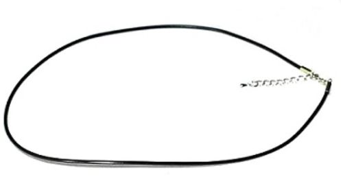 Black Rubber Cord  Necklace 17.5 inches long adjustable