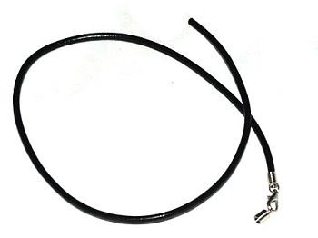 Black Leather Hide  17.4 inches Necklace cord  long 3mm Thick