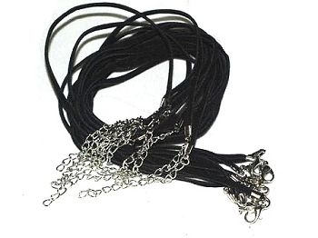 Black Handmade Faux Suede 18 inch Cord Necklace