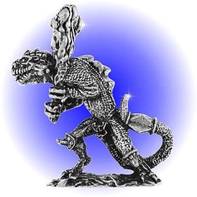 Militant Lizard Pewter Figurine - Lead Free.