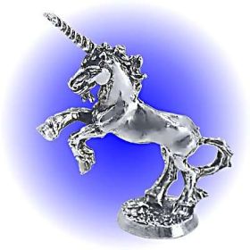 Rearing Sire Unicorn Pewter Figurine - Lead Free