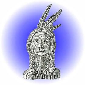 American Indian Head - Pewter Figurine Lead Free