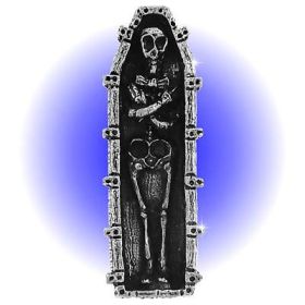 New Pewter Skeleton in Coffin - Lead Free Figurine