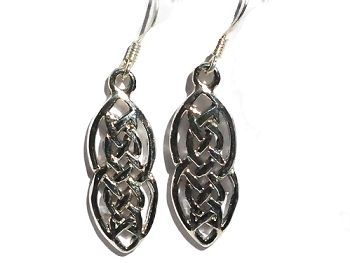 Sterling Silver Celtic Double Knotted Tear Dangle Earring
