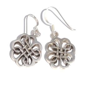 Sterling Silver Celtic Riddle Clover Dangle Earring