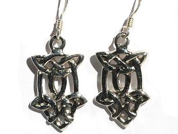 Sterling Silver Celtic Filigree Knotted Teardrop Dangle Earrings
