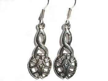 Sterling Silver Celtic Knot Tear Drop Dangle Earring