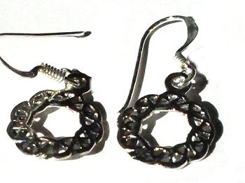 Sterling Silver Celtic Shield Knotted Filigree Earrings