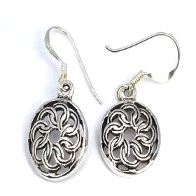 Sterling Silver Celtic knotted Shield Dangle Earrings
