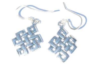 Sterling Silver Celtic Infinity Trinity Knot Dangle Earrings.