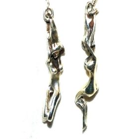 Sterling Silver Exotic Wispy Genie Rising Dangle Earrings