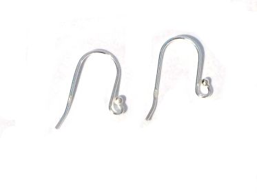 Pair of Sterling Silver 19.5 mm Curved S Ball Tip French Ear Wire