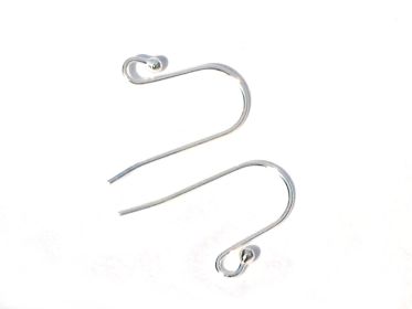 Pair of Sterling Silver 22 mm Curved S Ball Tip French Ear Wire