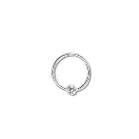 Sterling Silver Earring Pierced Captive Hoop Diameter 10.5mm 1mm thick