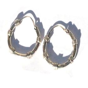 Sterling Silver 18mm Bali Style 4 coil Hoop Earrings