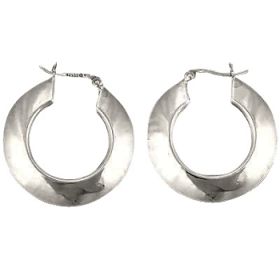 Sterling Silver Round Wide Puffed Hoop Earrings