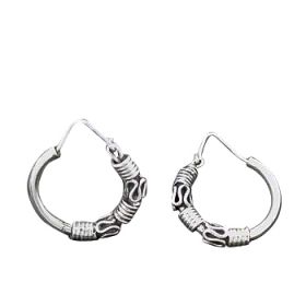 Sterling Silver Bali Style Hoops 3 Coils 2 S Waves Earring