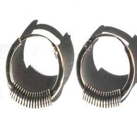 Sterling Silver 16mm Bali Style long coils Hoop Earrings