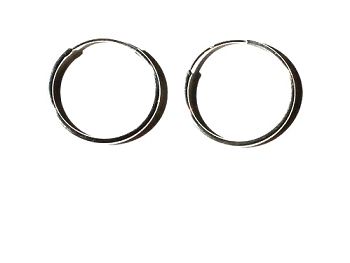 Pair of 925 Sterling Silver 20mm x 1.5mm Endless Hoop Earrings