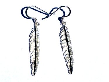 Sterling Silver Feather Pendants Earrings