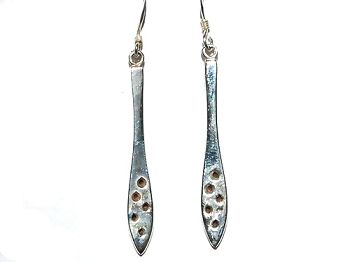 New Pair of Sterling Silver Paddle Drop Dangle Earrings