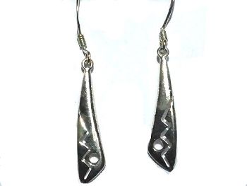 Sterling Silver Ligthning Bolt Drop Dangle Earring