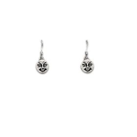 Sterling Silver Round Smiling Face Dangle Earring