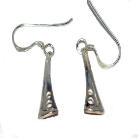 Sterling Silver Art Deco Trumpet Drop Dangle Earrings