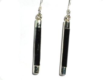Sterling Silver Genuine Stone Cylinder shape Dangle Earrings