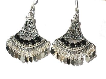 Sterling Silver Bali Exotic Filigree Genuine Stone