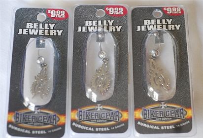 Belly Jewelry with Scorpion pendant and Clear Crystal 316L14 g