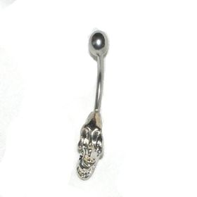 Belly Ring Jewelry with movable Skull pendant 316L 14g