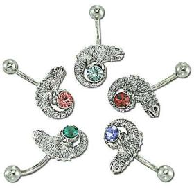 Banana Cz Iguana 14g / 11mm-Lg / 5mm Ball