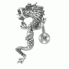 Banana Cz Movable Dragon 14g / 10mm-Lg / 5mm Ball