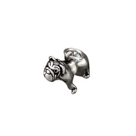 Sterling Silver BullDog Figurine Charm Pendant