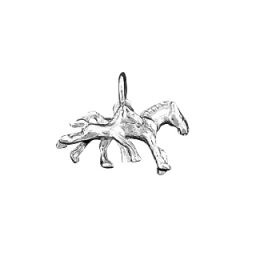 Sterling Silver Running Pony - Filly and Foal Horse Charm Pendant