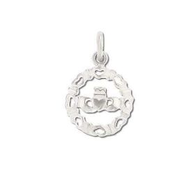 Sterling Silver Claddagh Wreathed In Hearts Pendant