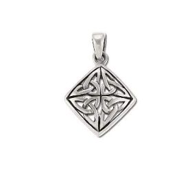 Sterling Silver Celtic 4 Triquetras In Diamond Shape Pendant