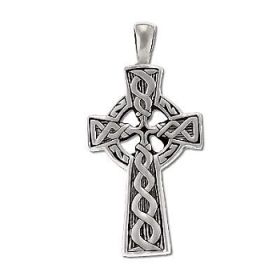 Sterling Silver Medium Oxidized Celtic Cross Pendant