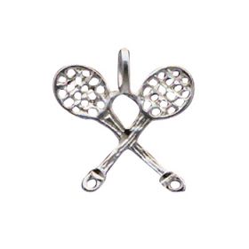 Sterling Silver Double Tennis Racquets Charm Pendants