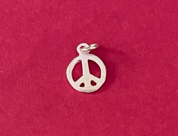Sterling Silver Small Peace Sign Charm Pendant