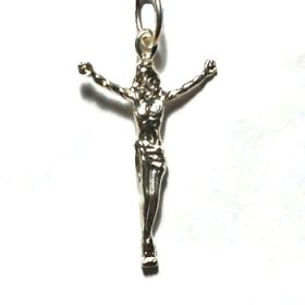 Sterling Silver Jesus Cross Corpus Diamond Cut Pendant
