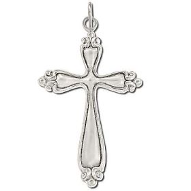 Sterling Silver Fluted Cross Pendant