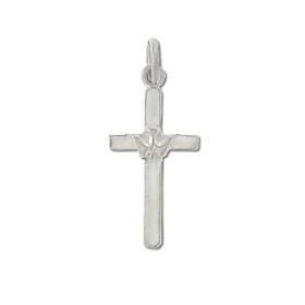 Sterling Silver  Descending Dove & Cross Pendant