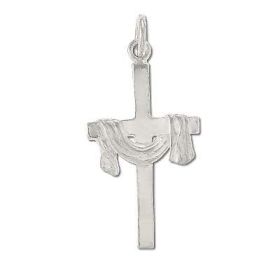 Sterling Silver Draped Cross Pendant