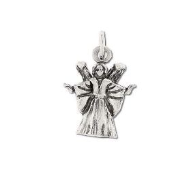 Sterling Silver 925 Angel with Raised Arms Charm Pendant