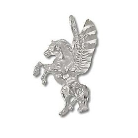 Sterling Silver Pegasus Diamond Cut Charm Pendant