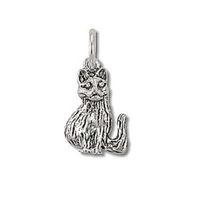 Sterling Silver Sitting Cat Tail Pendant