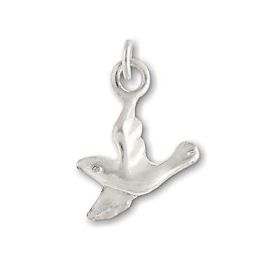 Sterling Silver Dove In Flight Pendant